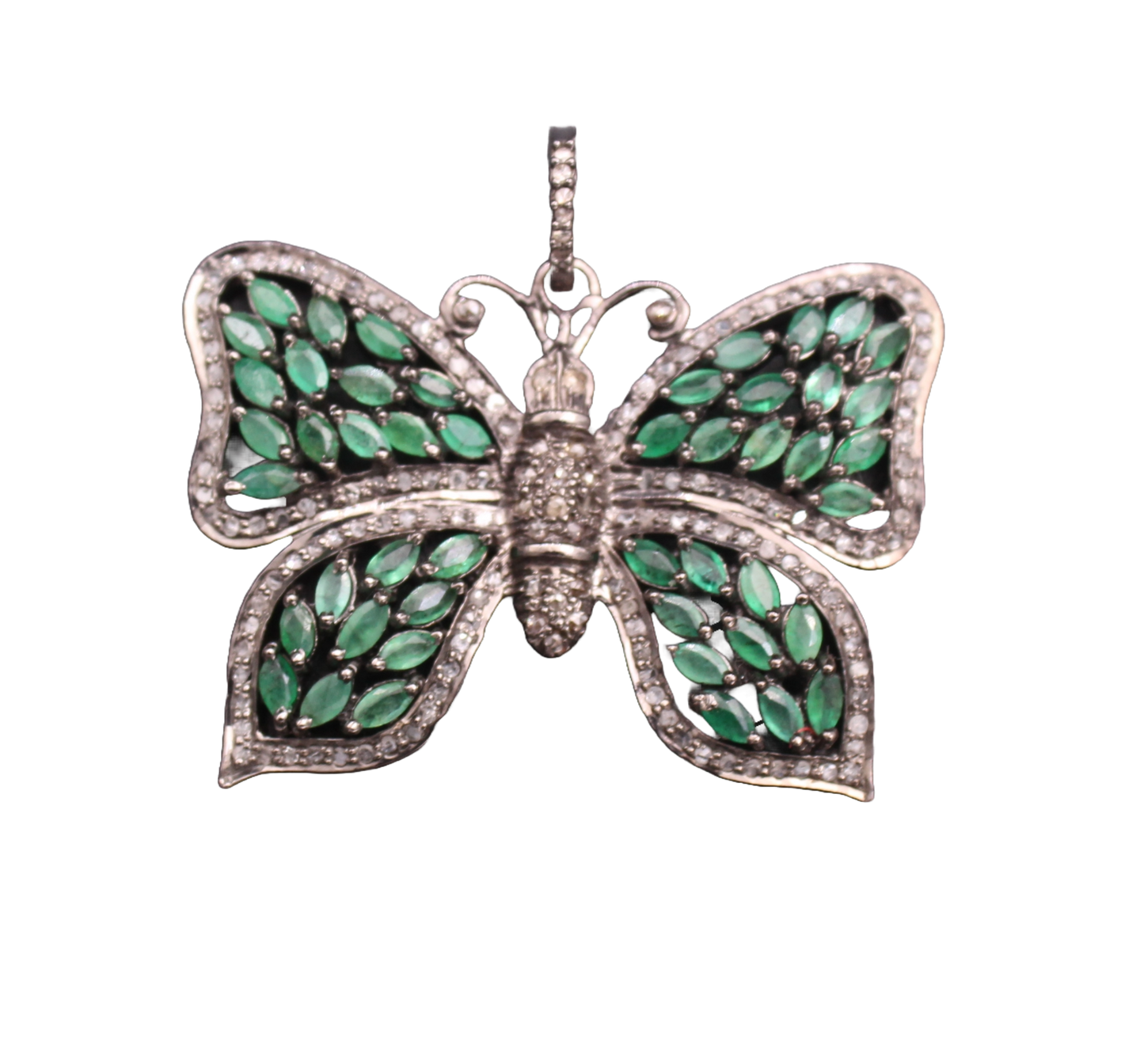 Butterfly Diamond and Gemstone Pendant
