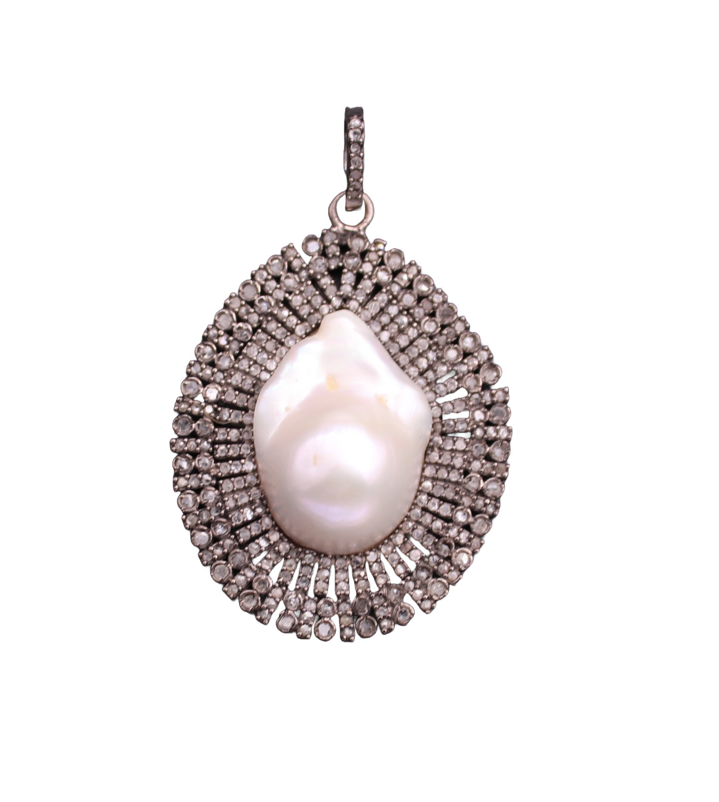 Tear Drop Pearl Diamond Pendant