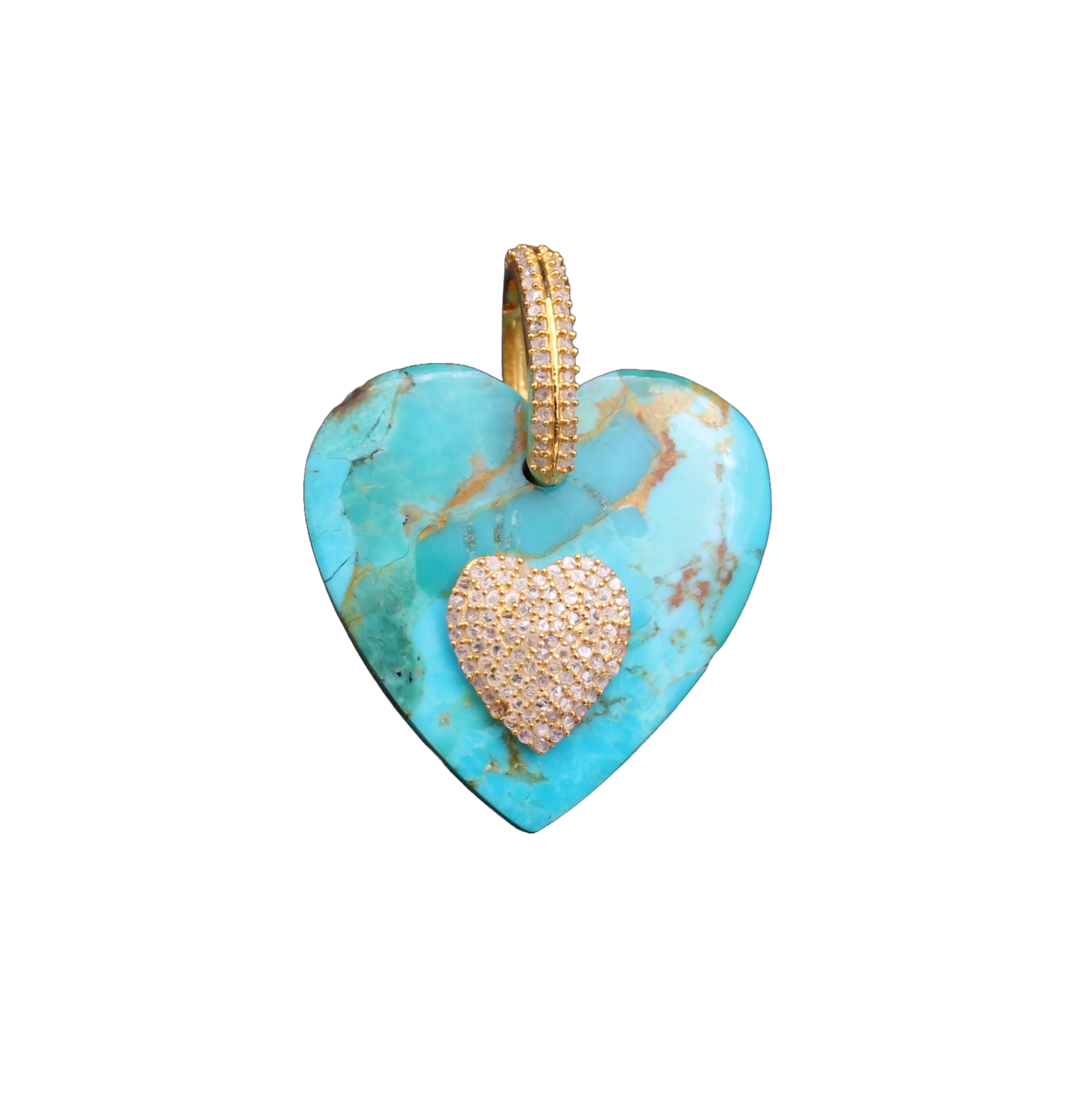 Heart Design Diamond and Gemstone Pendant
