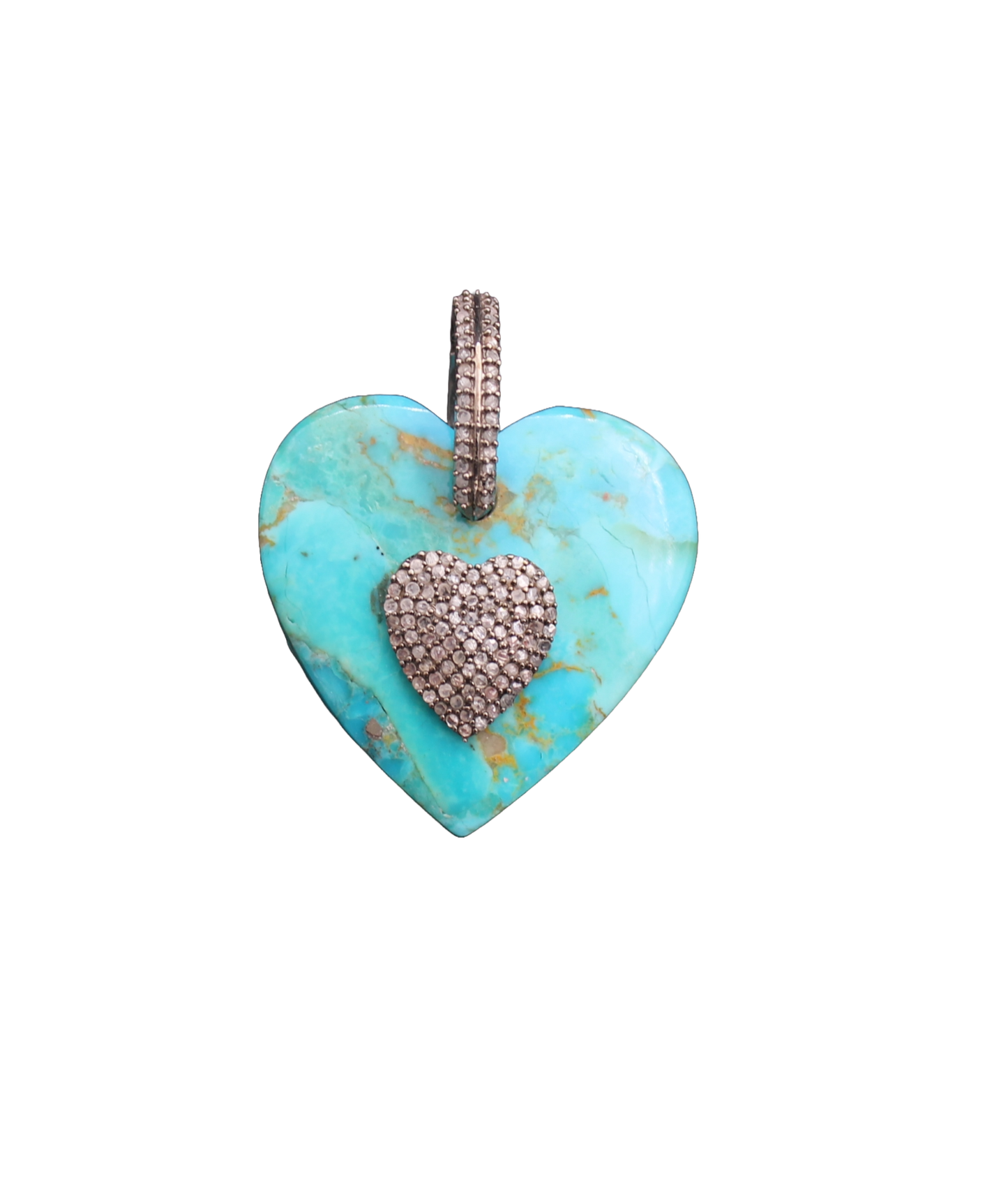 Heart Design Diamond and Gemstone Pendant