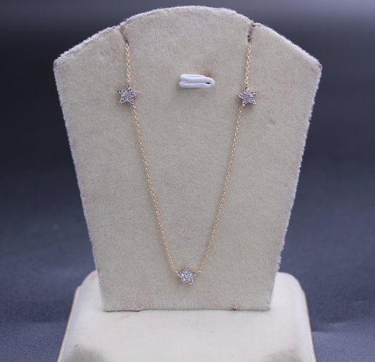 Gold Flower Diamond Chain