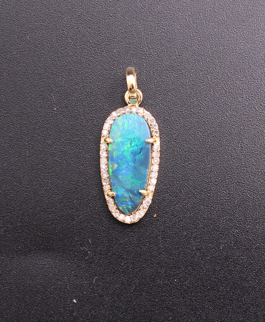 Gold Diamond and Gemstone Pendant