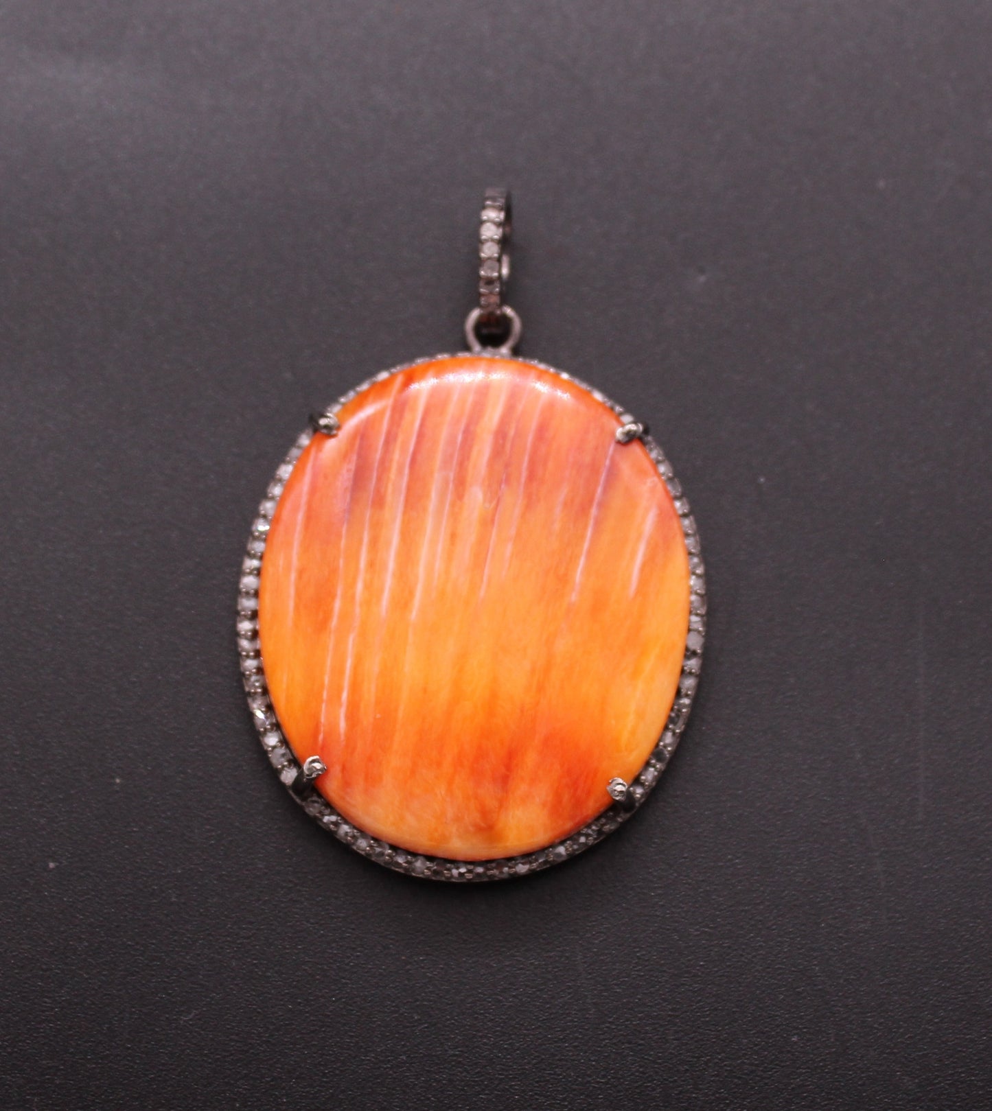Oval Diamond and Gemstone Pendant