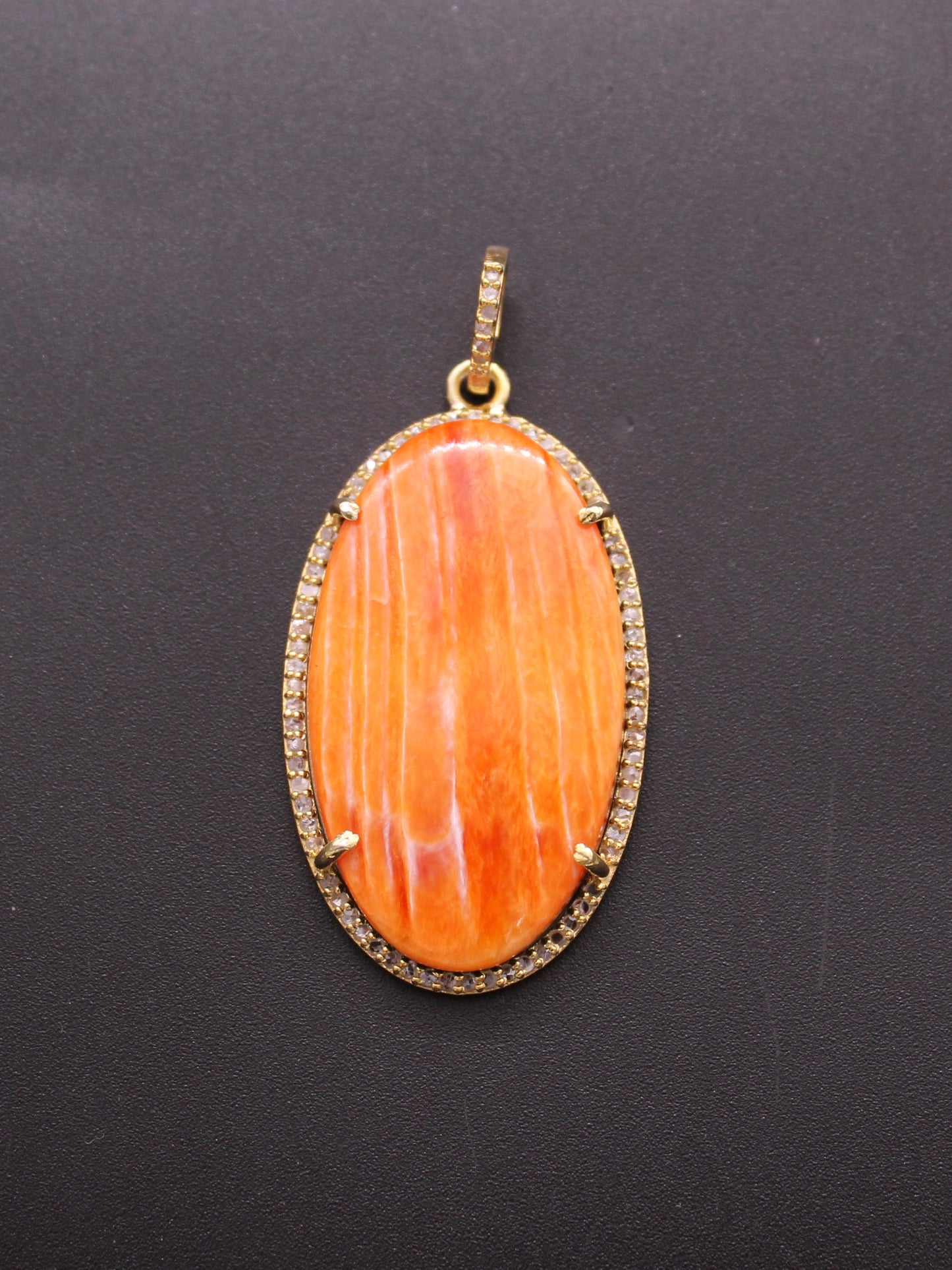 Oval Diamond and Gemstone Pendant