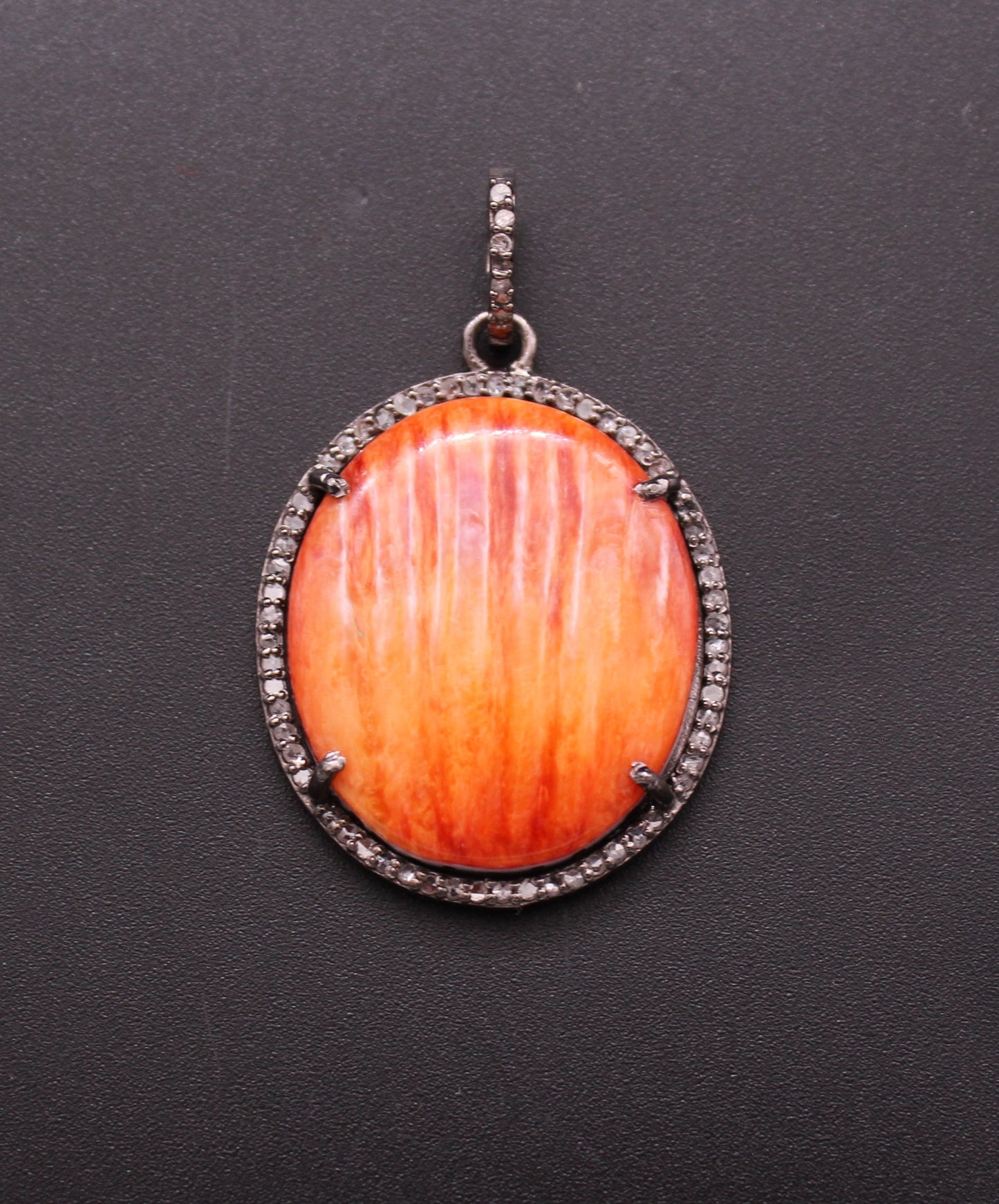 Oval Diamond and Gemstone Pendant