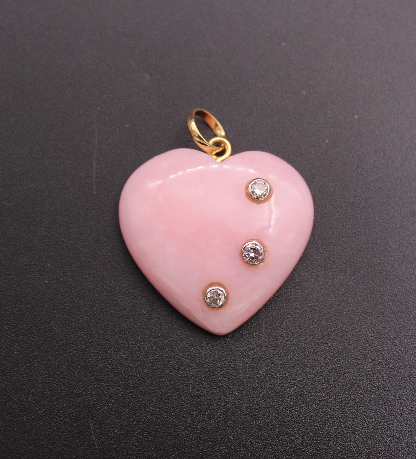 Gold Heart Diamond and Gemstone Pendant