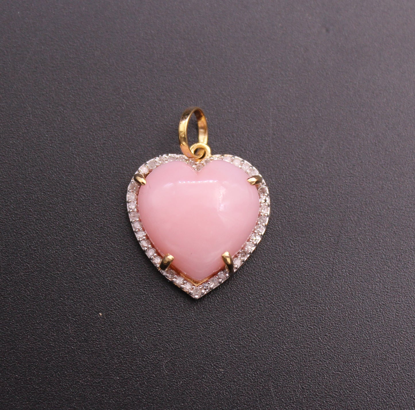 Gold Heart Diamond and Gemstone Pendant