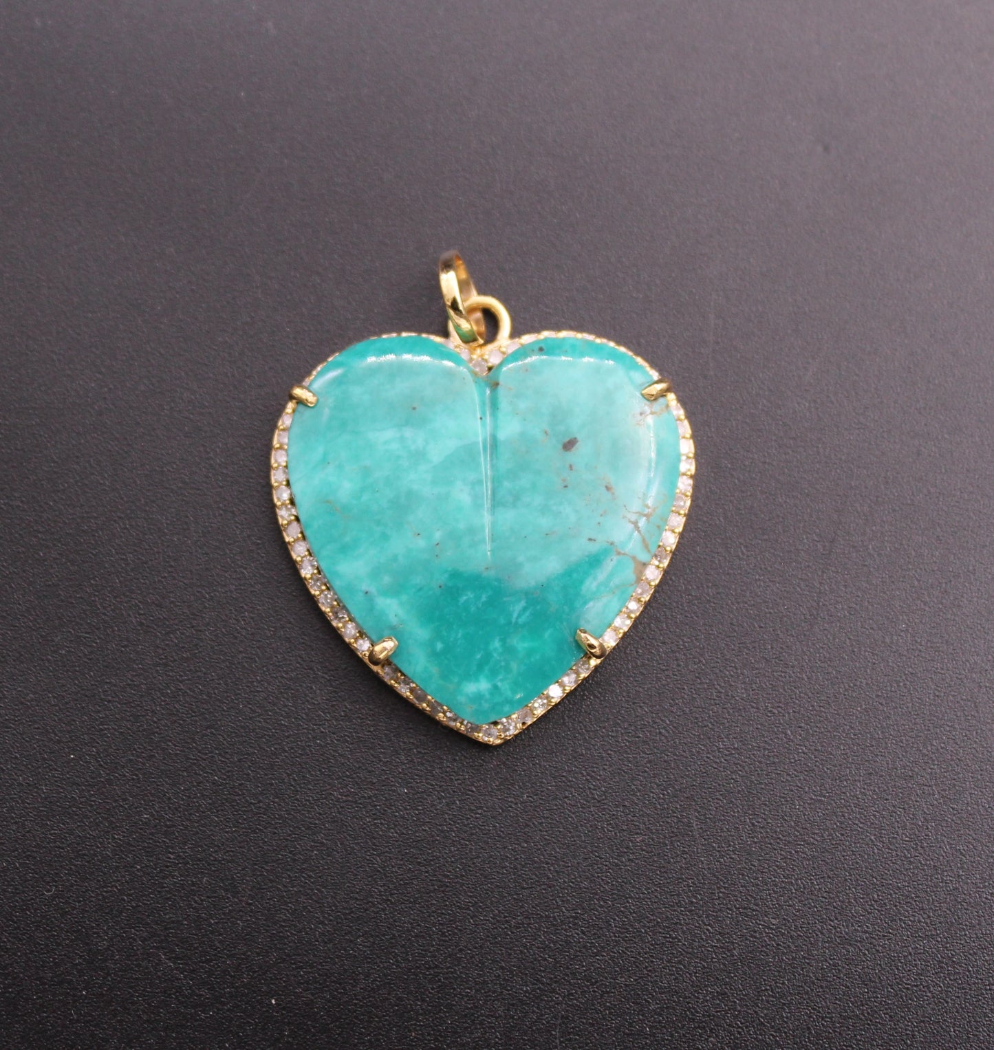 Heart Diamond and Gemstone Pendant in 14kt Gold