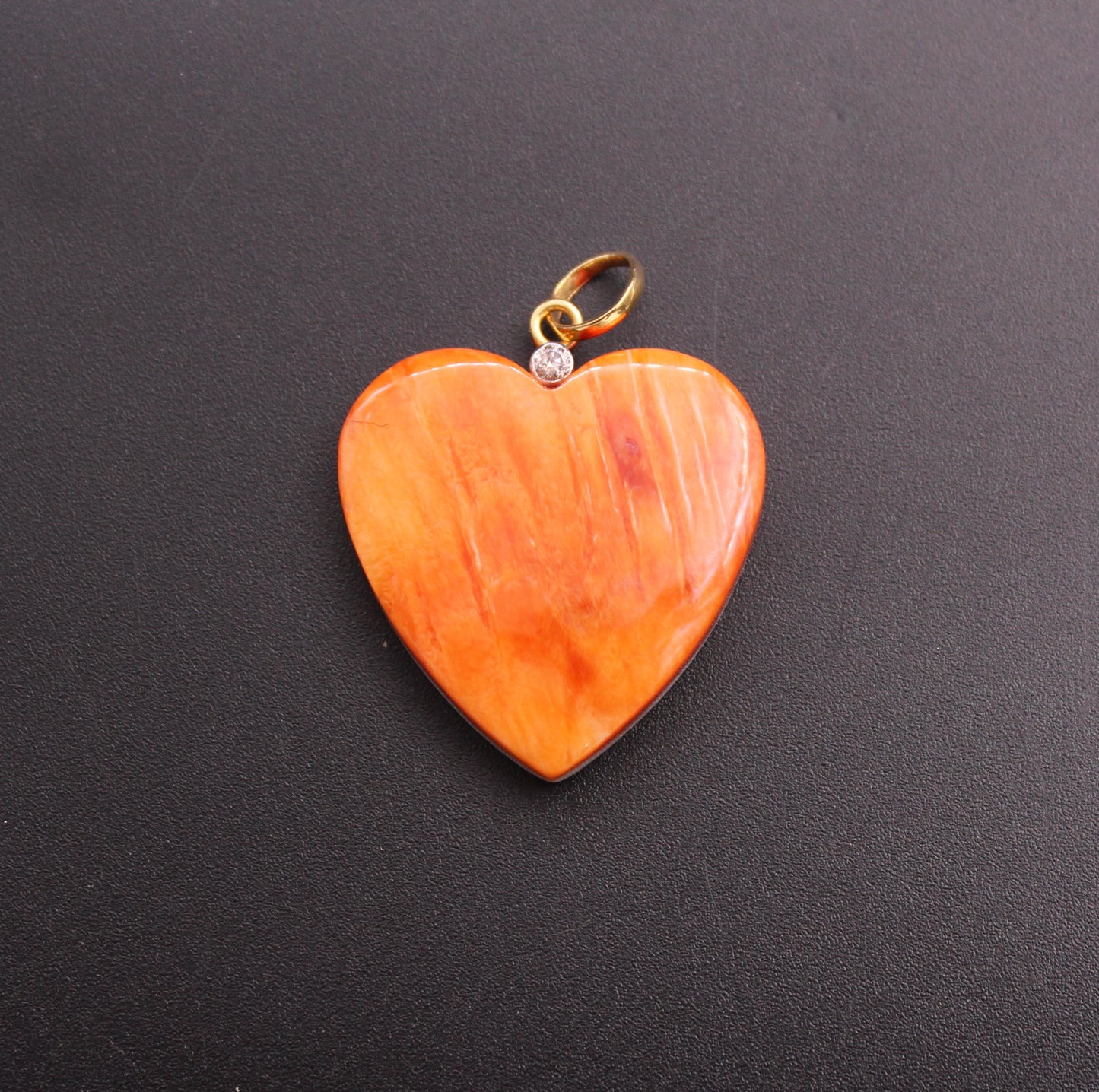 Gold Heart Diamond and Gemstone Pendant