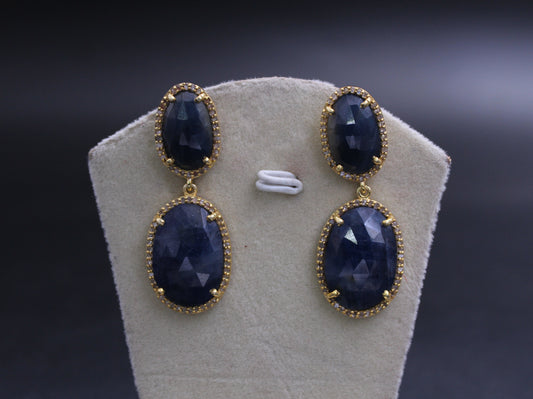 Blue Sapphire Diamond Earring