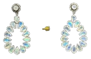Oval Diamond & Gemstone Earring