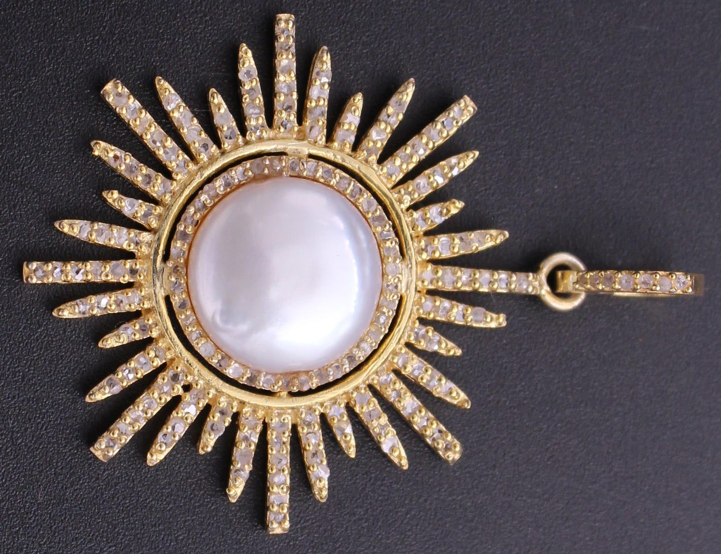 Sun Diamond & Pearl Pendant