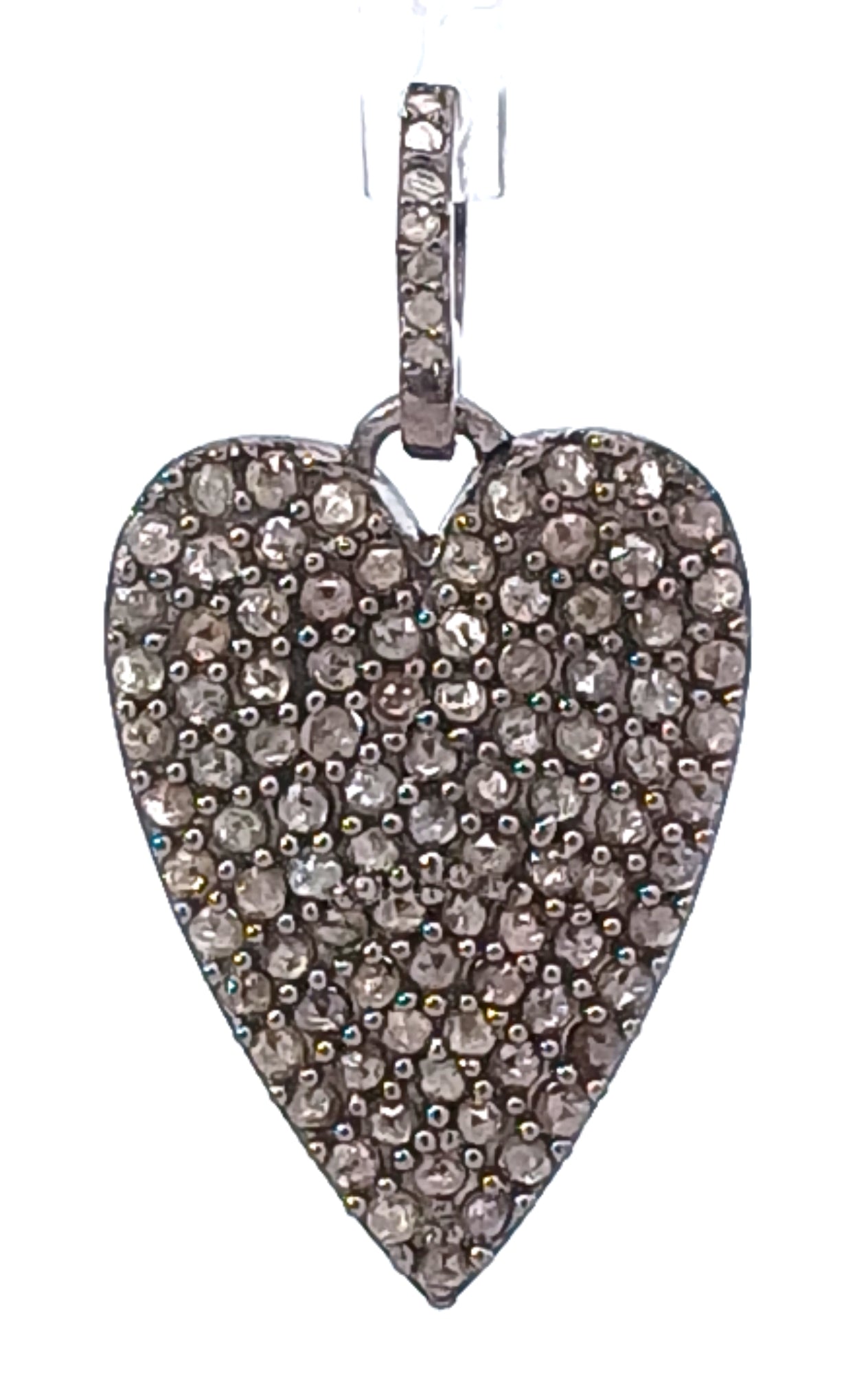 Pave All Diamond Heart Pendant