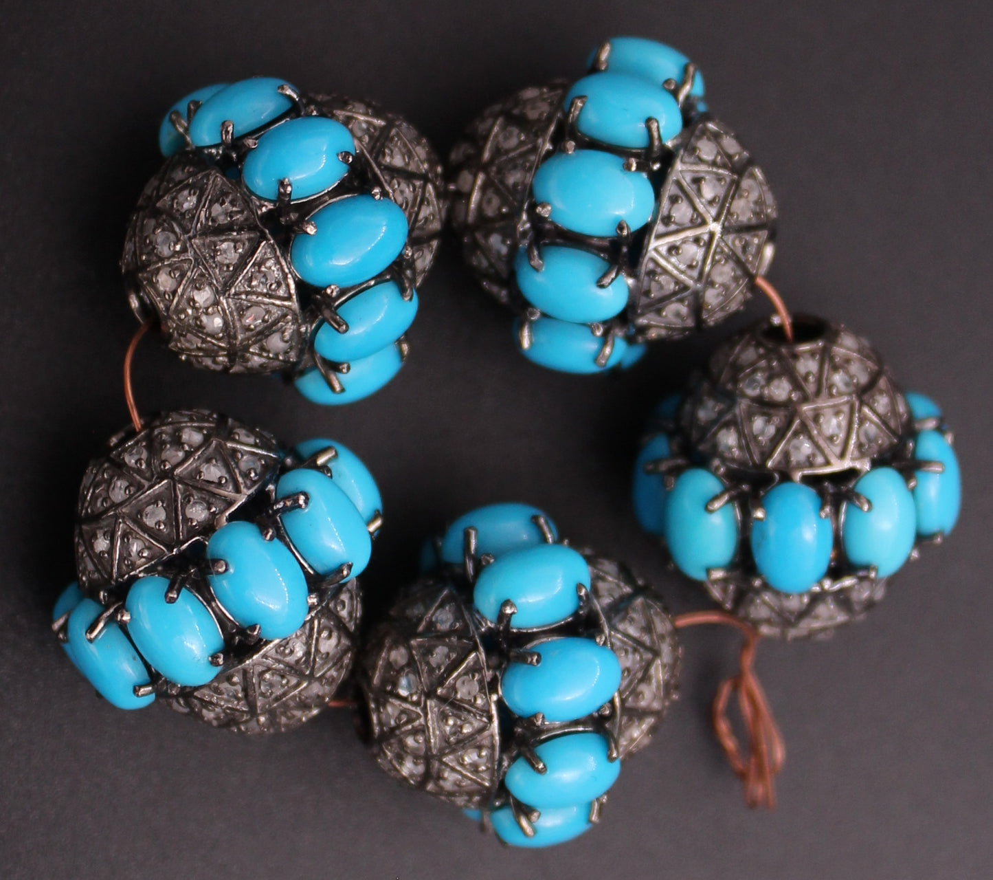 DIAMOND AND TURQUOISE BEAD