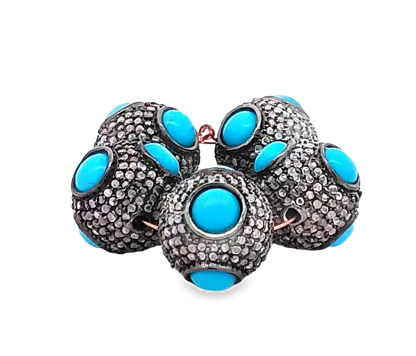 Diamond & Turquoise Ball Bead