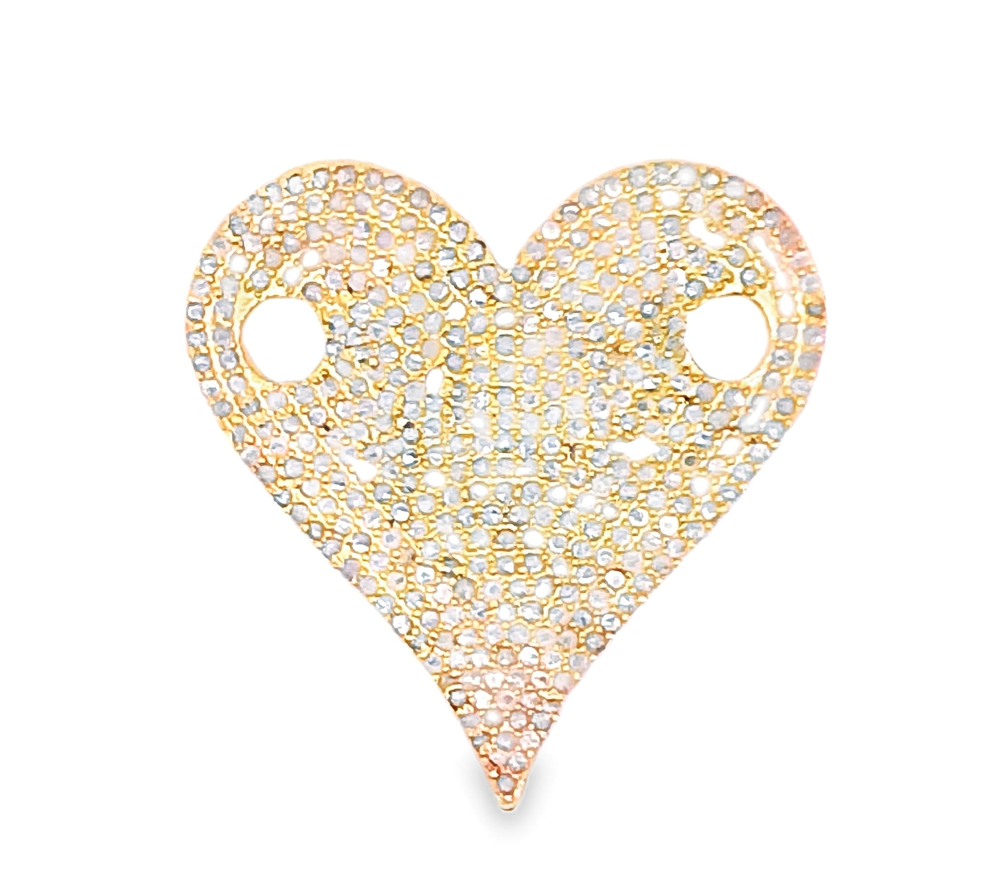 Pave Diamond Heart Connector
