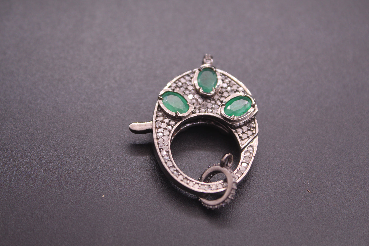Diamond Clasp with Emerald
