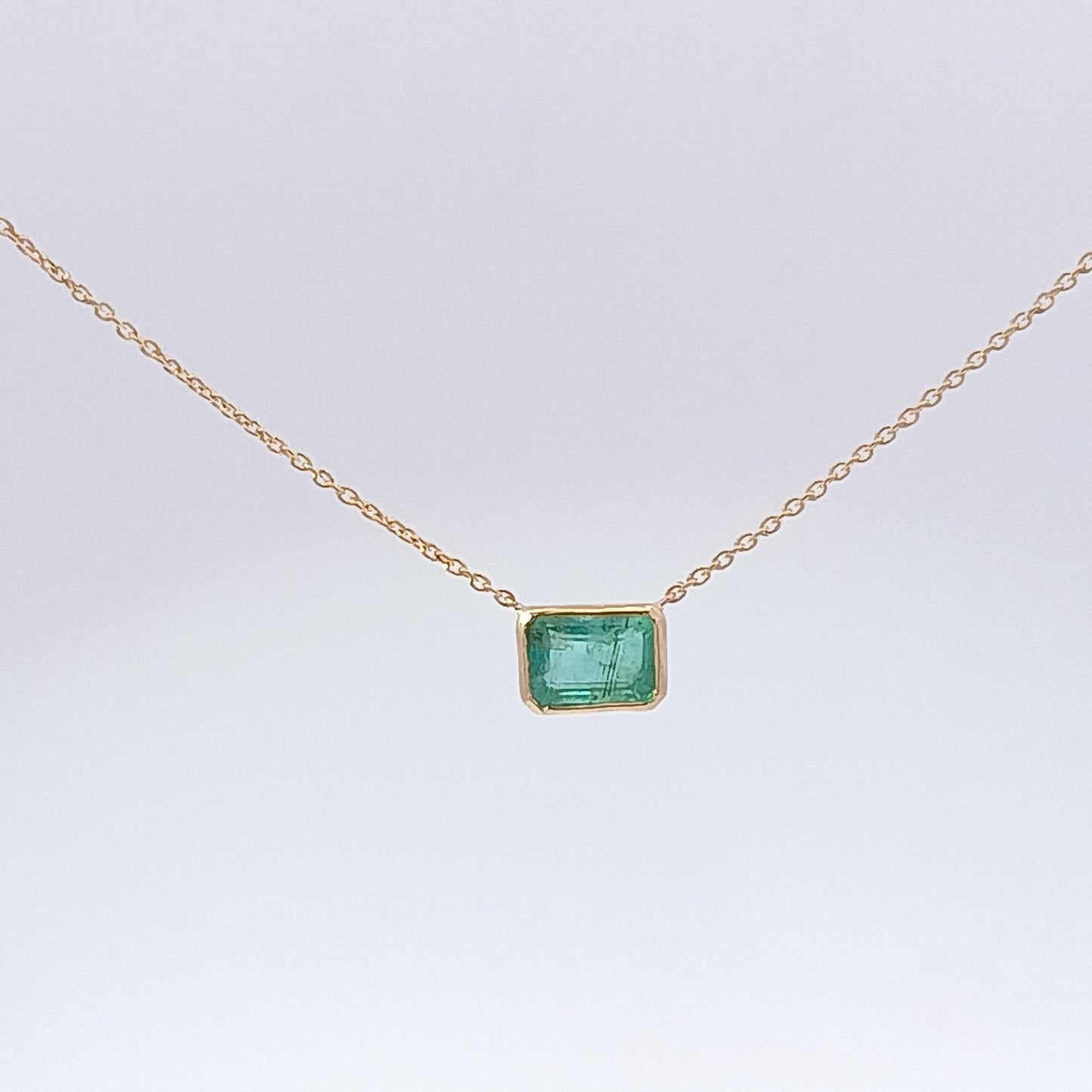 14KT Gold Emerald Chain
