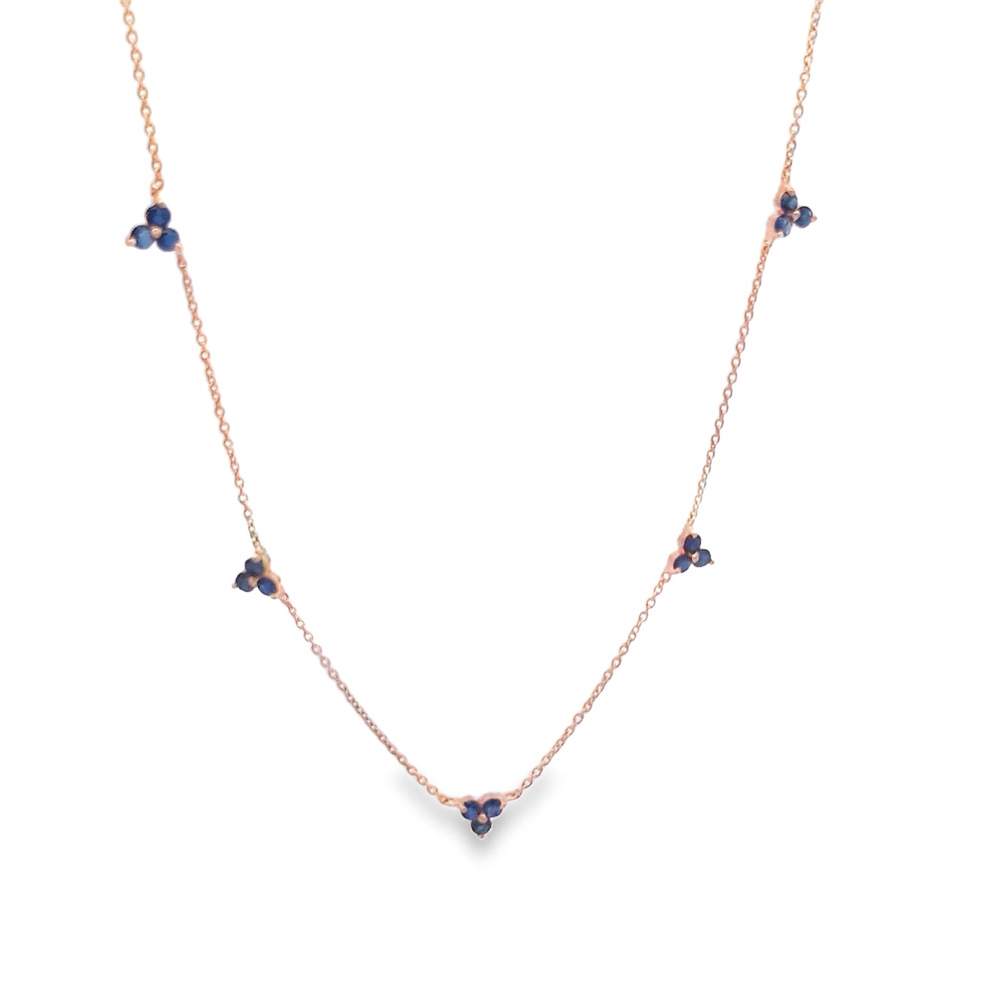 14KT Ruby and Blue Sapphire Gold Chain Necklace