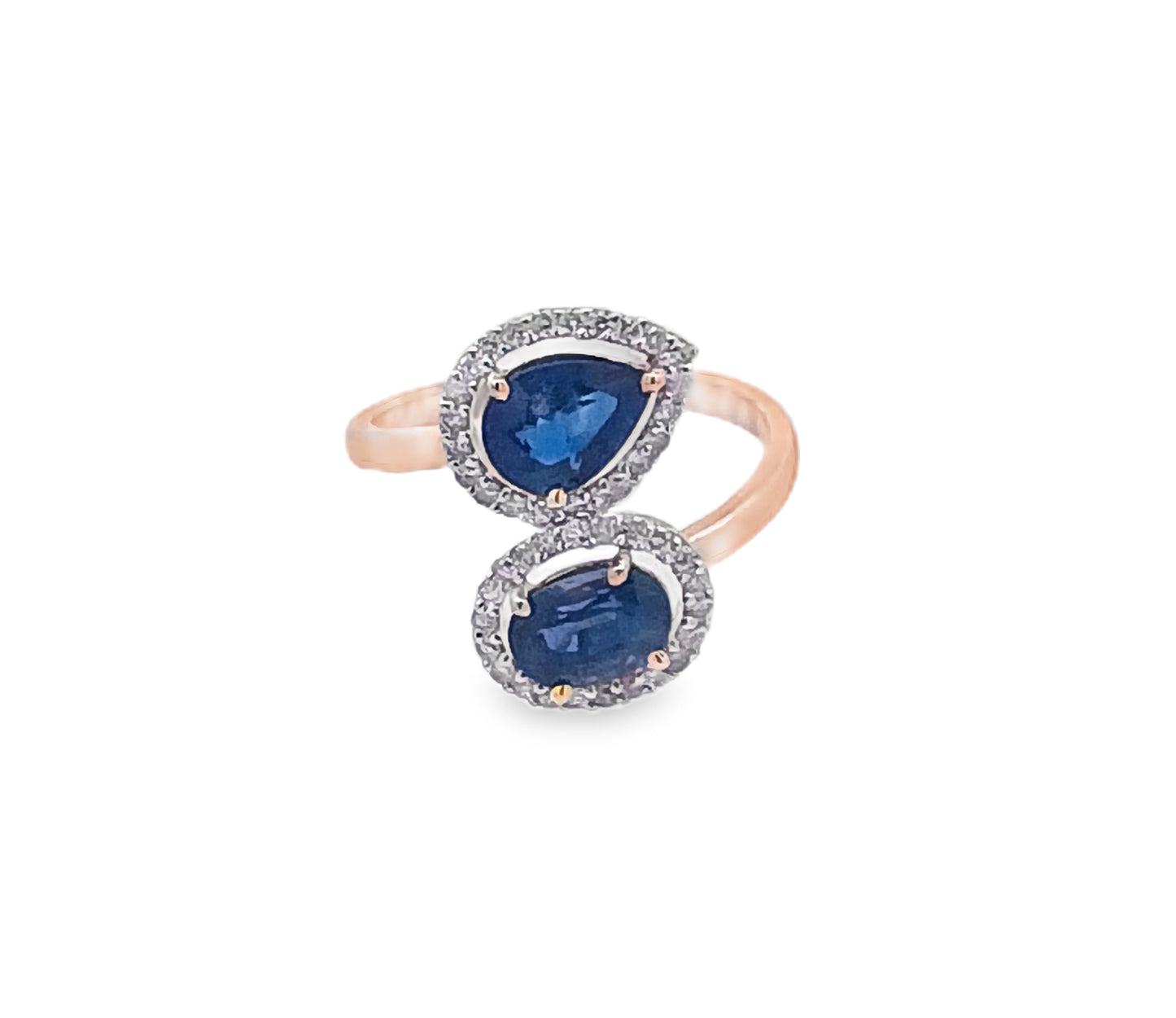 14KT Gold & Diamond Blue Sapphire Ring