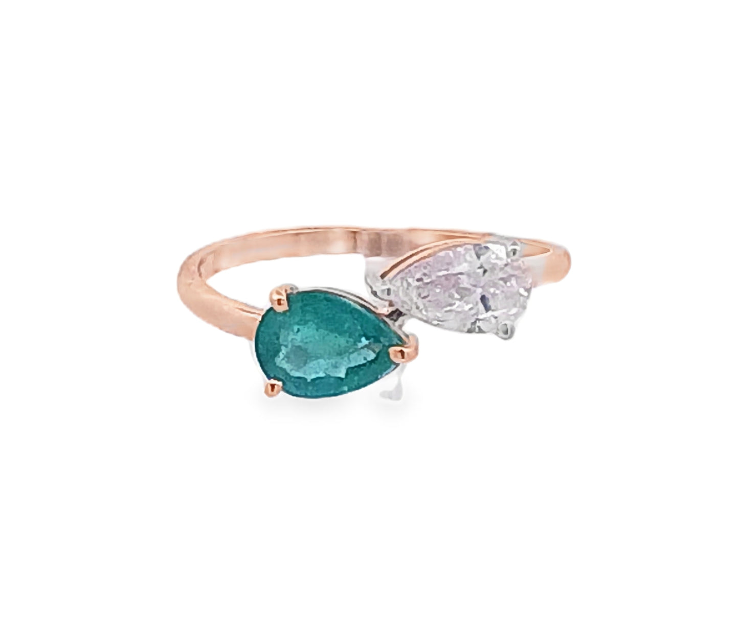 14KT Diamond & Emerald Gold Ring
