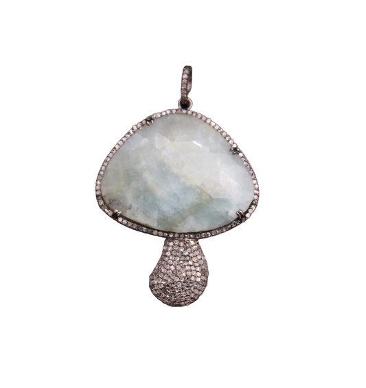 Mushroom Diamond and Gemstone Pendant