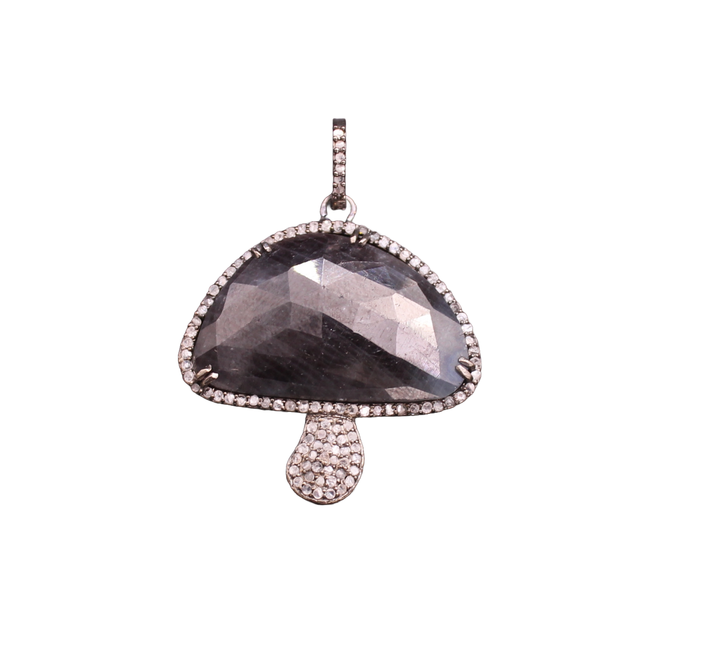Mushroom Diamond and Gemstone Pendant