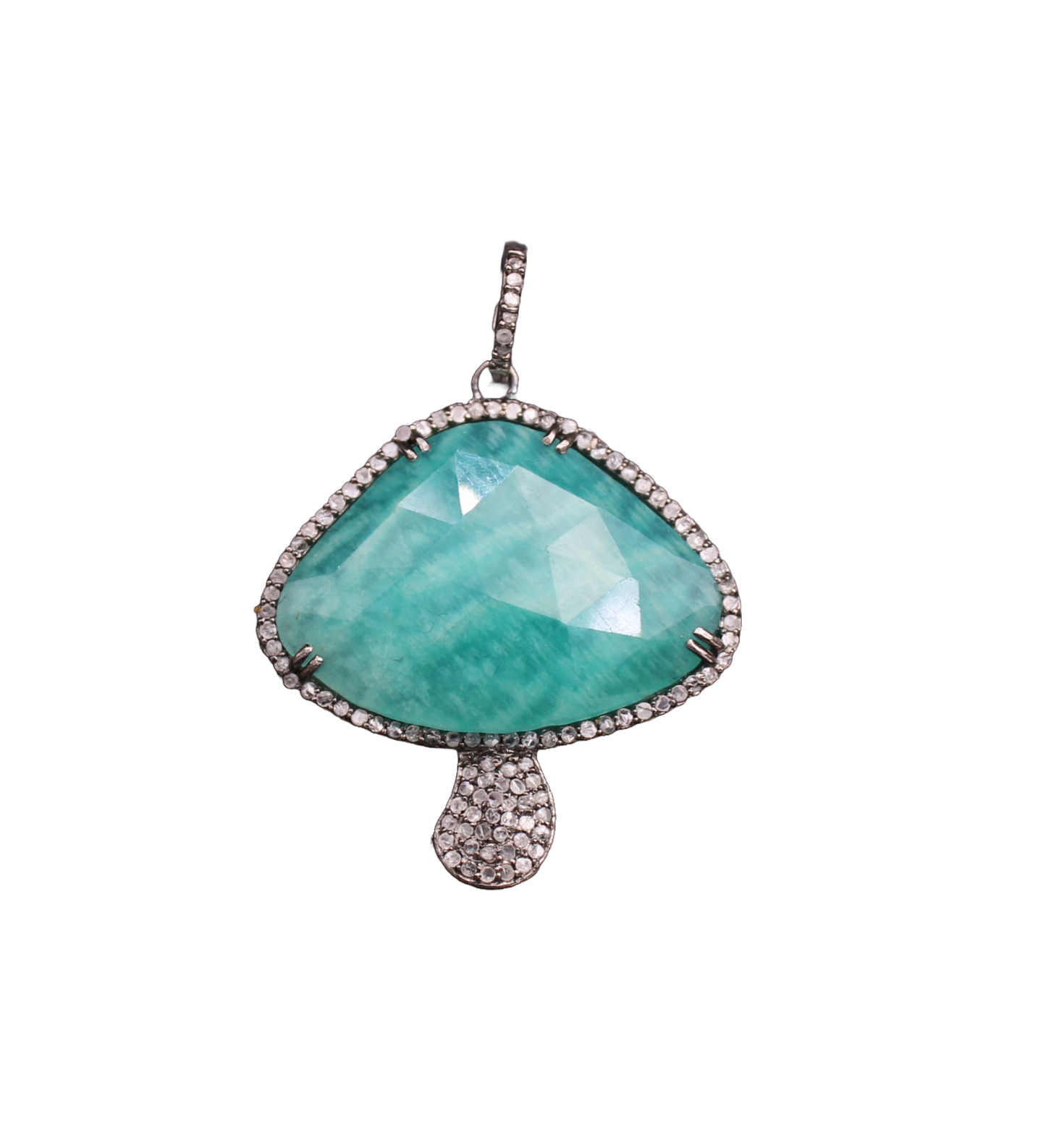 Mushroom Diamond and Gemstone Pendant