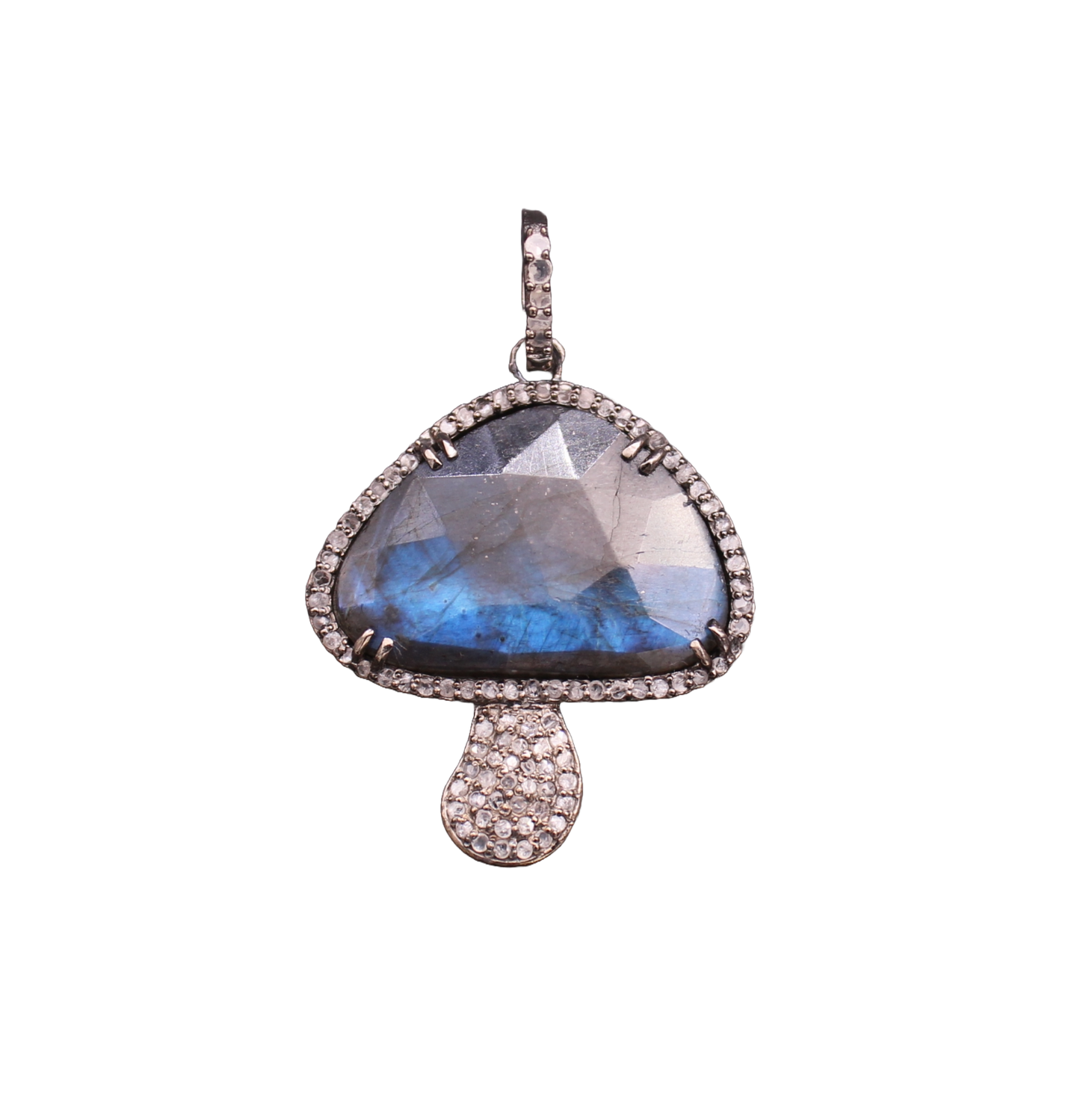 Mushroom Diamond and Gemstone Pendant