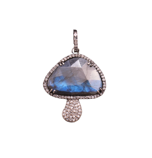 Mushroom Diamond and Gemstone Pendant