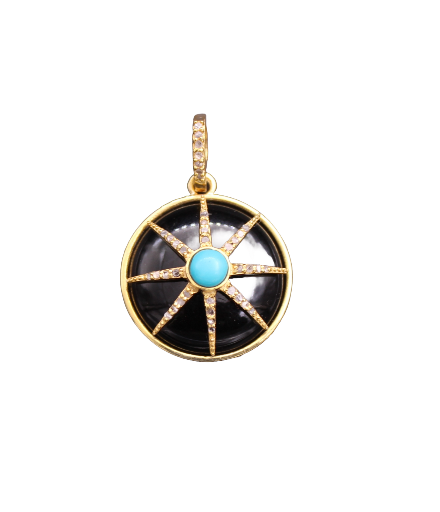 Round Star Diamond and Gemstone Pendant