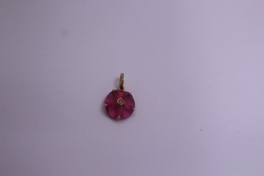 Tourmaline & Diamond Flower Pendant