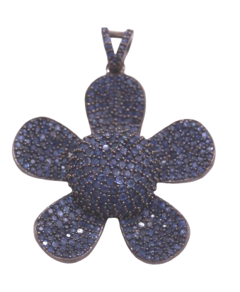 Flower Blue Sapphire Stone Pendant