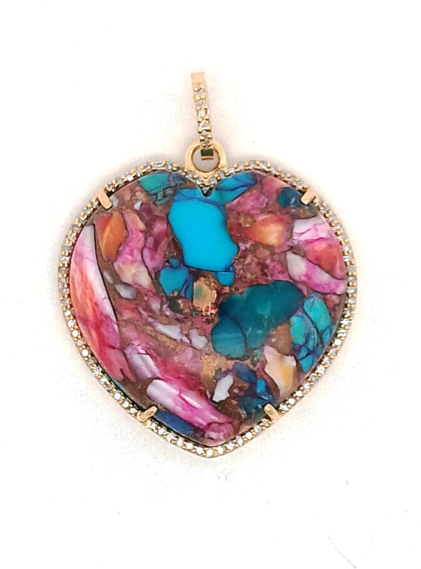 Diamond & Spiny Oyster Heart Pendant