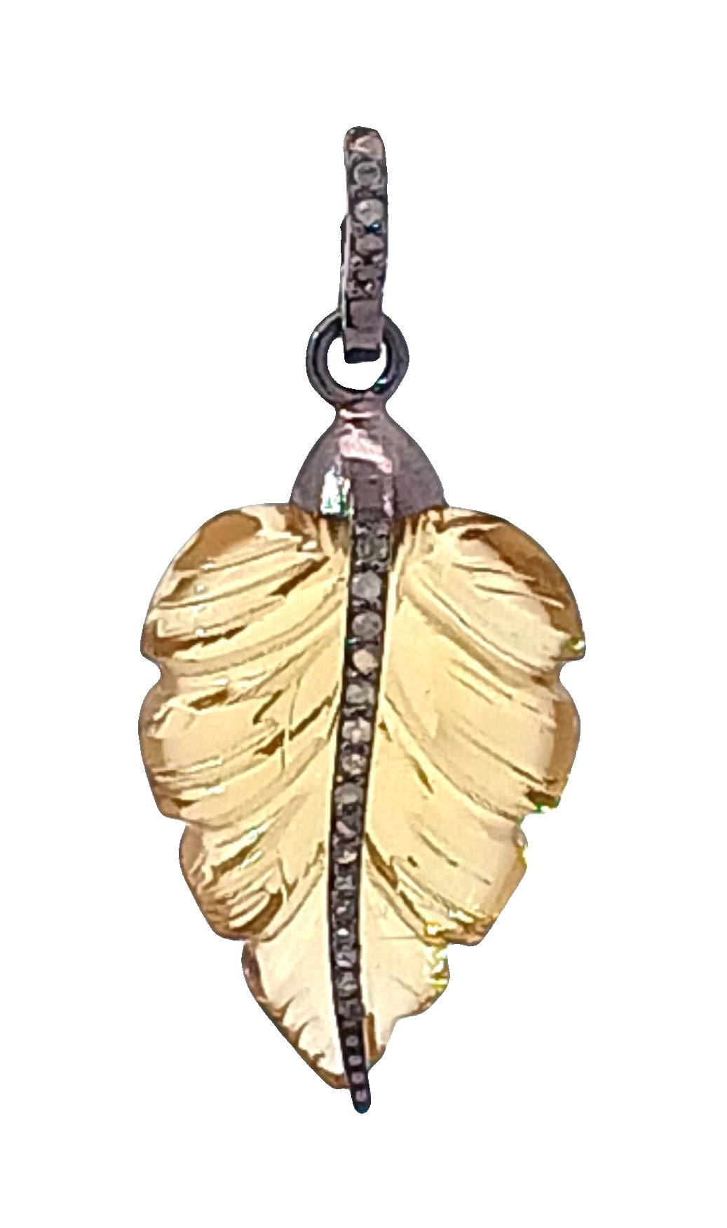 Diamond Gemstone Leaf Pendant