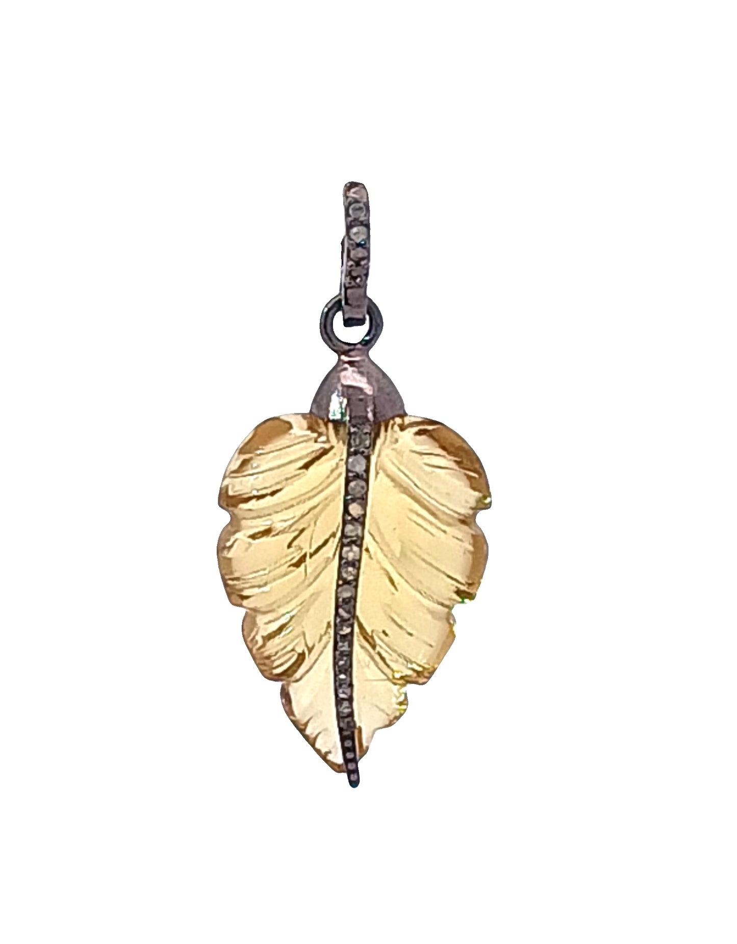 Diamond Gemstone Leaf Pendant