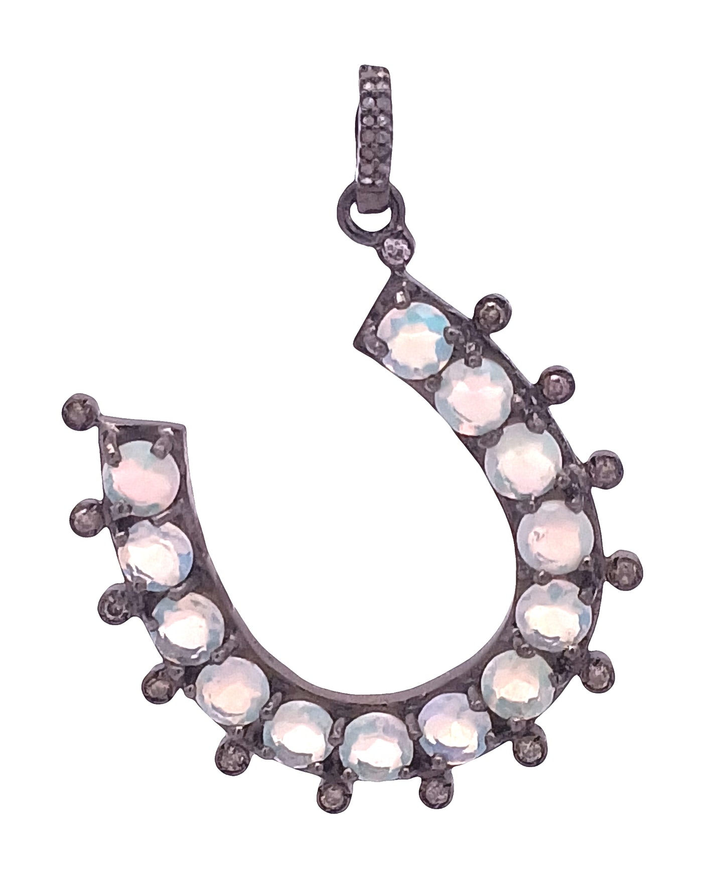 Diamond & Opal Horse Shoe Pendant