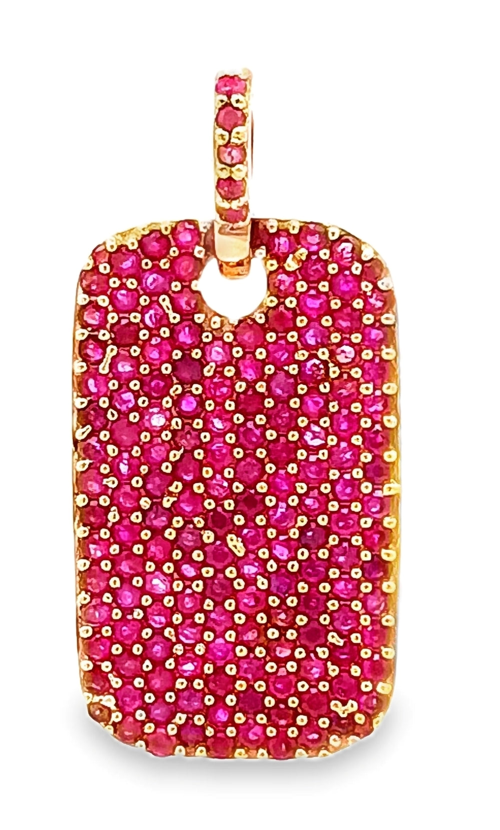 Ruby Dog Tag Charm