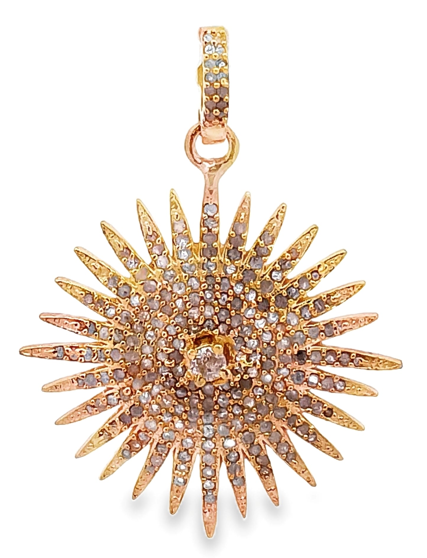 Pave Diamond Sunburst Pendant