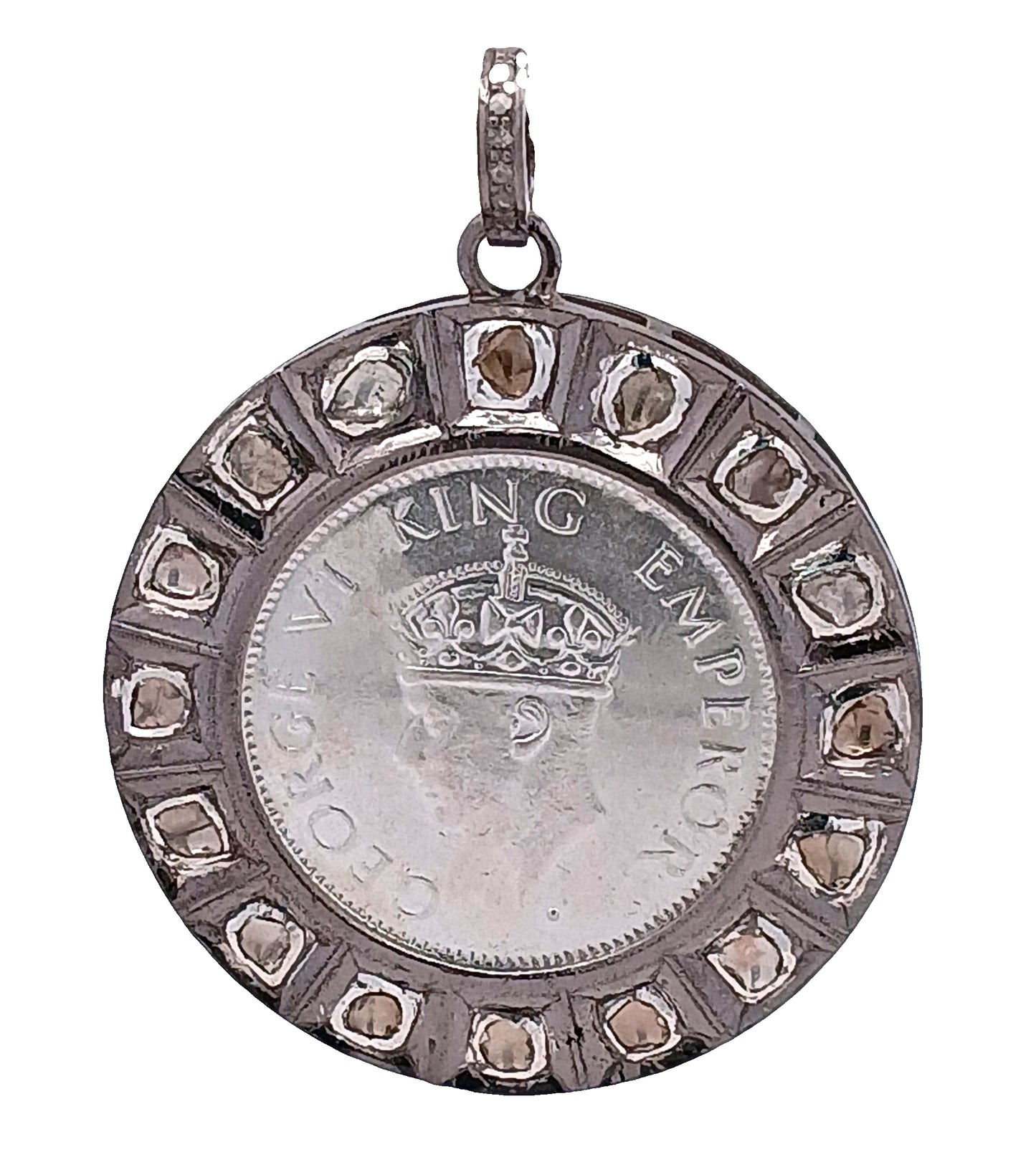 Polki Diamond Coin Pendant