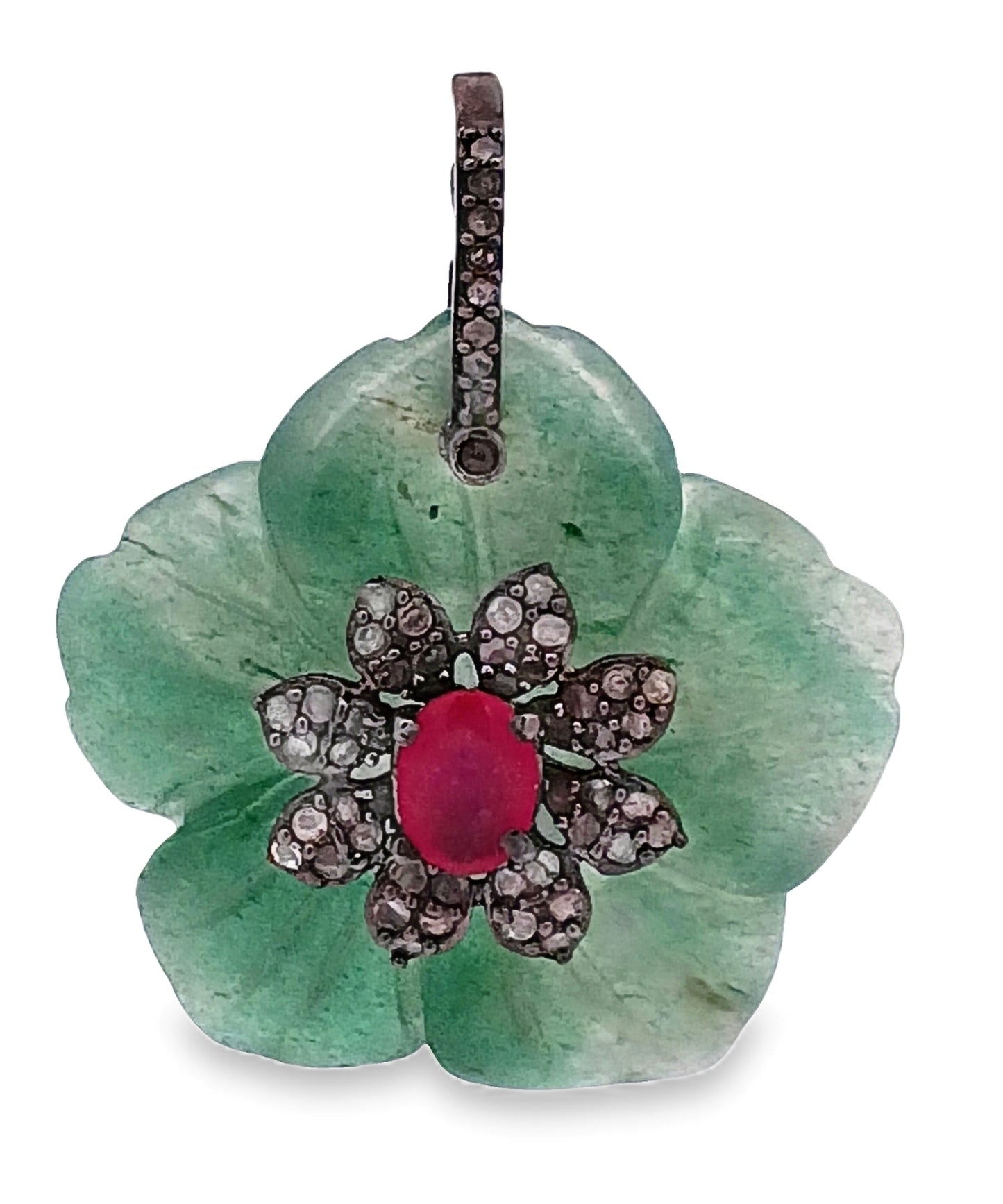 Diamond & Amethyst Flower Pendant