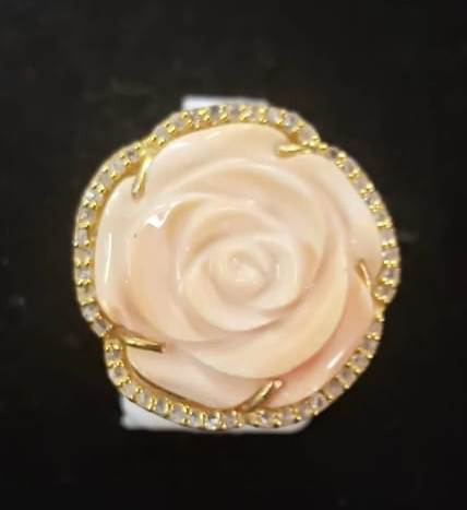 Diamond and Flower Ring