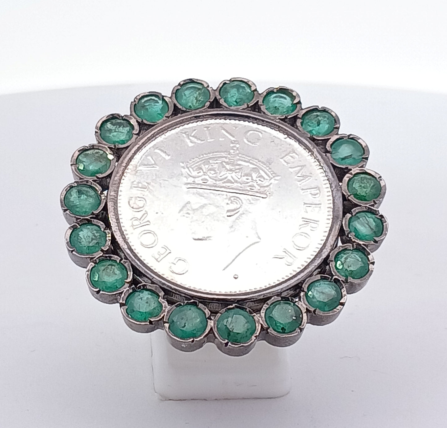 Gemstone Gini Coin Ring