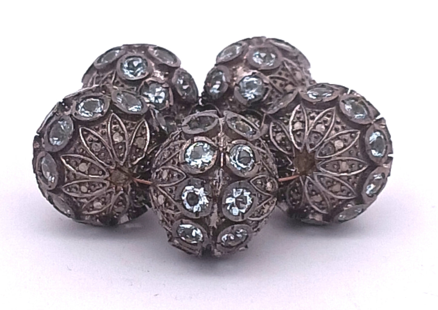 Diamond and Turquoise and Aquamarine Bead