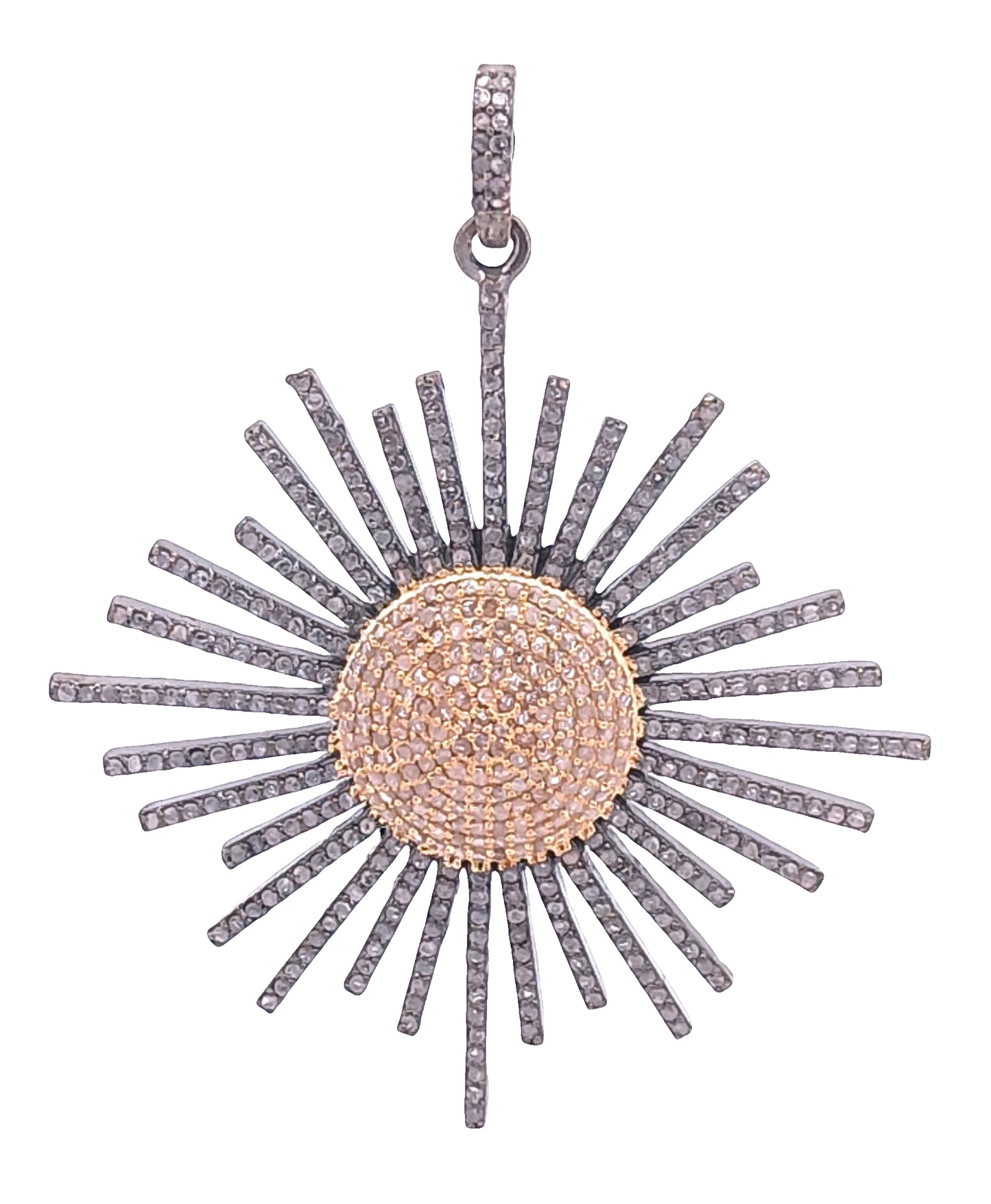 Pave Diamond Sun Pendant