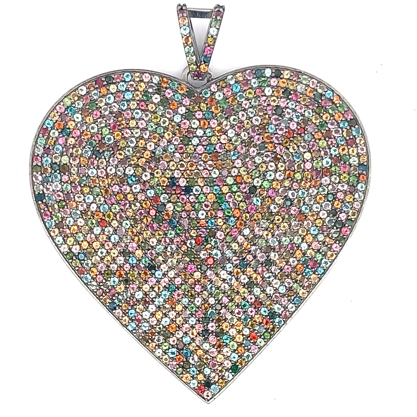 Pave Diamond/Tourmaline Heart Pendant