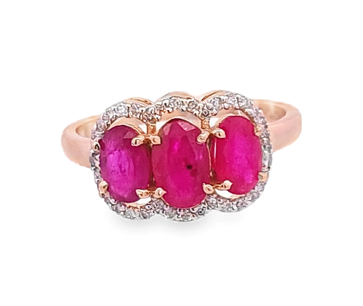 14kt Diamond and Ruby, Emerald Gold Ring