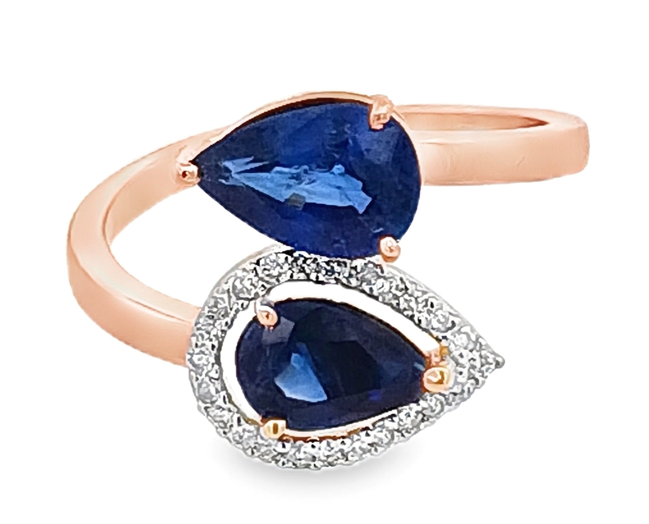 14kt Diamond and Blue Sapphire Ring