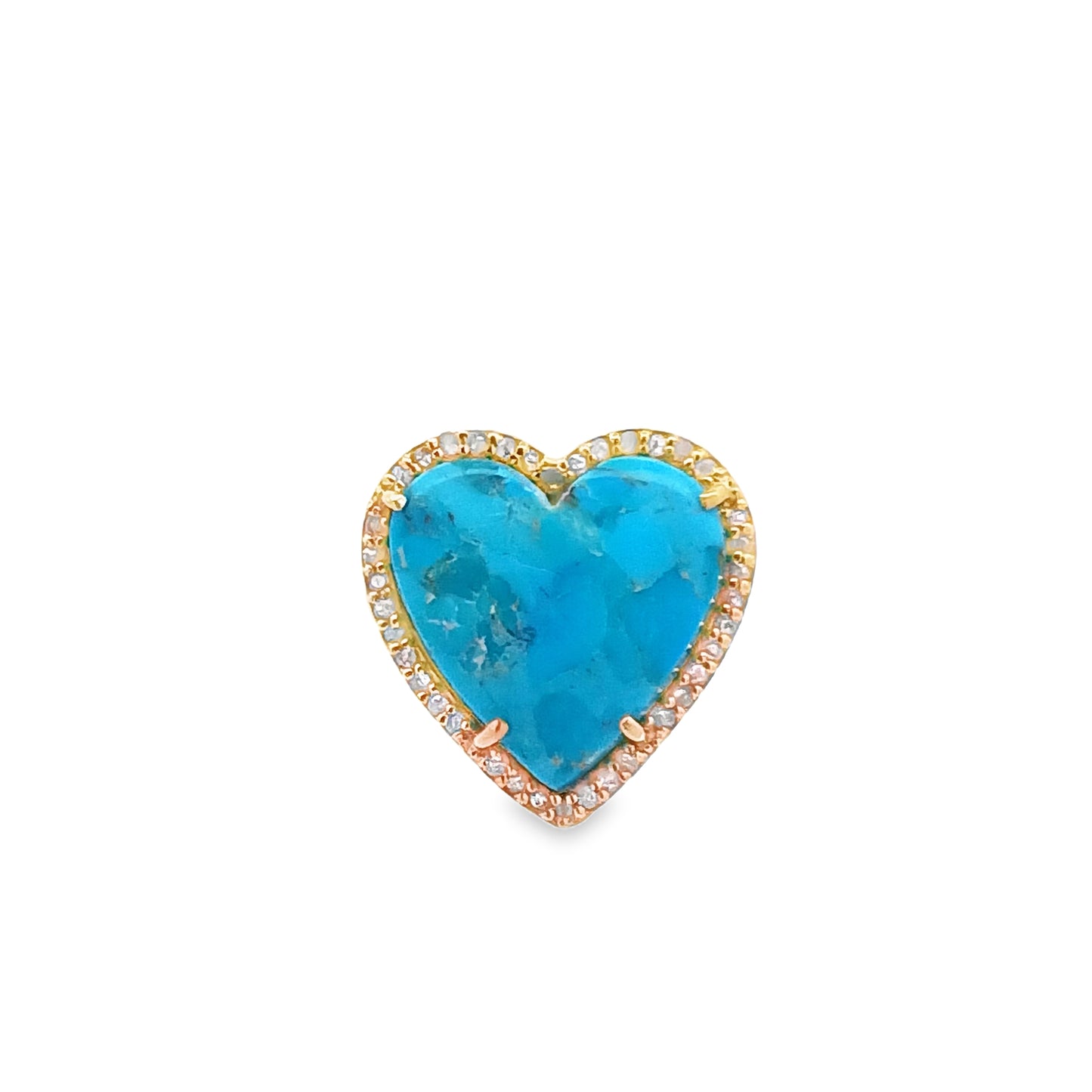 Diamond & Turquoise Heart Ring