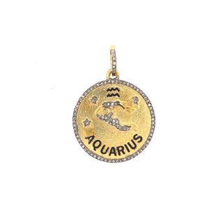 Round Diamond and Meena Pendant